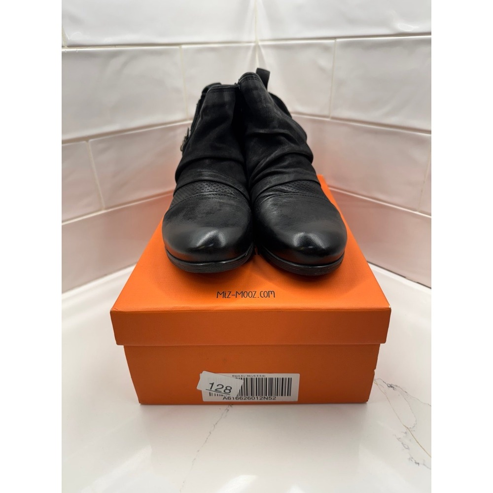 Miz Mooz Leather Side Zip Ankle Boots - Slinky size 38